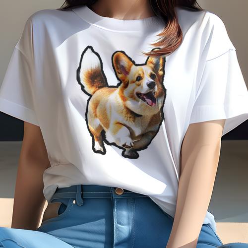 Tシャツ レディース 犬ファン 半袖 春夏 犬柄 プリント カジュアル かわいい 人間用 個性派 ここだけのデザイン 面白 コーギー Tシャツ レディース 犬ファン 半袖 春夏 犬柄 プリント カジュアル かわいい 人間用 個性派 ここだけのデザイン 面白 コーギー