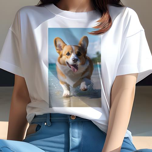 コーギー Tシャツ レディース 犬ファン 半袖 春夏 犬柄 プリント カジュアル かわいい 人間用 個性派 ここだけのデザイン 面白 ビーチ コーギー 海 夏 休暇 コーギー Tシャツ レディース 犬ファン 半袖 春夏 犬柄 プリント カジュアル かわいい 人間用 個性派 ここだけのデザイン 面白 ビーチ コーギー 海 夏 休暇