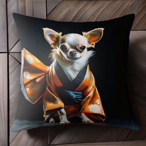 着物 チワワ 和風 ドッグウェア クッションカバー 45×45cm アニマル柄 おしゃれ 可愛い クッション本体..