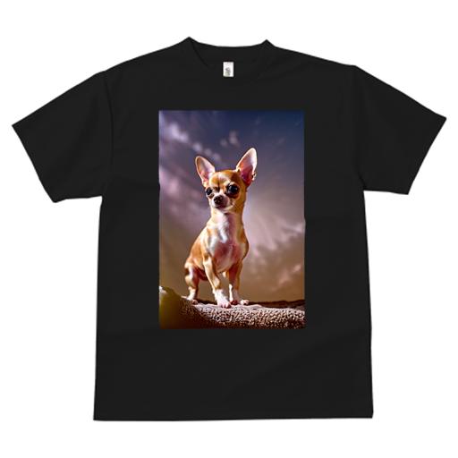 チワワ Tシャツ メンズ キッズ 犬ファン 半袖 春夏 犬柄 プリント カジュアル かわいい 人間用 個性派 ここだけのデザイン 面白 背景 チワワ