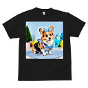 コーギー Tシャツ メンズ キッズ 犬ファン 半袖 春夏 犬柄 プリント カジュアル かわいい 人間用 個性派 ここだけのデザイン 面白 ギンガムチェック コーギー リボン ワンピース トピアリー