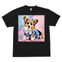 コーギー Tシャツ メンズ キッズ 犬ファン 半袖 春夏 犬柄 プリント カジュアル かわいい 人間用 個性派 ここだけのデザイン 面白 リボン コーギー ギンガムチェック ワンピース