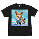 コーギー Tシャツ メンズ キッズ 犬ファン 半袖 春夏 犬柄 プリント カジュアル かわいい 人間用 個性派 ここだけのデザイン 面白 チェック柄 コーギー ワンピース