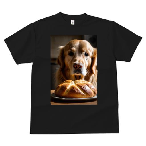 ゴールデンレトリバー Tシャツ レディース 犬ファン 半袖 春夏 犬柄 プリント カジュアル かわいい 人間用 個性派 ここだけのデザイン 面白 パン ゴールデンレトリバー