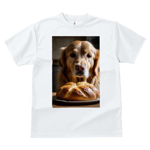 ゴールデンレトリバー Tシャツ レディース 犬ファン 半袖 春夏 犬柄 プリント カジュアル かわいい 人間用 個性派 ここだけのデザイン 面白 パン ゴールデンレトリバー