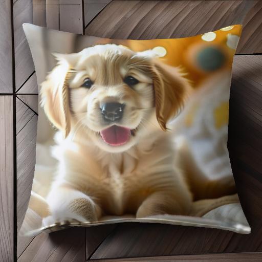 ゴールデンレトリバー クッションカバー 45×45cm アニマル柄 おしゃれ 可愛い クッション本体付き 正方形 犬ファン