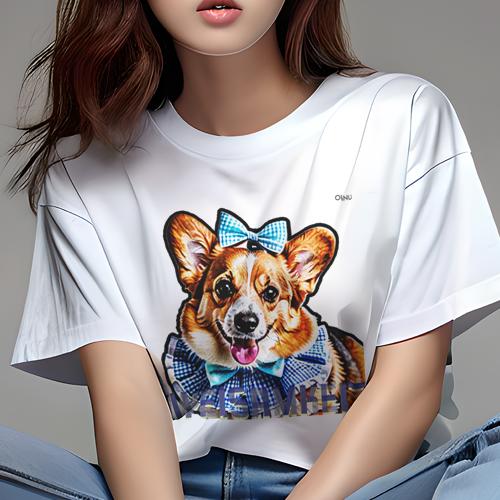 コーギー Tシャツ レディース 犬ファン 半袖 春夏 犬柄 プリント カジュアル かわいい 人間用 個性派 ここだけのデザイン 面白 リボン コーギー 服 コーギー Tシャツ レディース 犬ファン 半袖 春夏 犬柄 プリント カジュアル かわいい 人間用 個性派 ここだけのデザイン 面白 リボン コーギー 服
