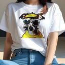 イタリアングレーハウンド Tシャツ レディース 犬ファン 半袖 春夏 犬柄 プリント カジュアル かわいい 人間用 個性派 ここだけのデザイン 面白 サングラス イタリアングレーハウンド 帽子 ファッション(4)