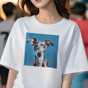 イタリアングレーハウンド Tシャツ レディース 犬ファン 半袖 春夏 犬柄 プリント カジュアル かわいい 人間用 個性派 ここだけのデザイン 面白 イタリアングレーハウンド(4)