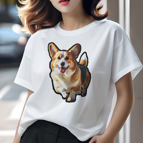 コーギー Tシャツ レディース 犬ファン 半袖 春夏 犬柄 プリント カジュアル かわいい 人間用 個性派 ここだけのデザイン 面白 コーギー