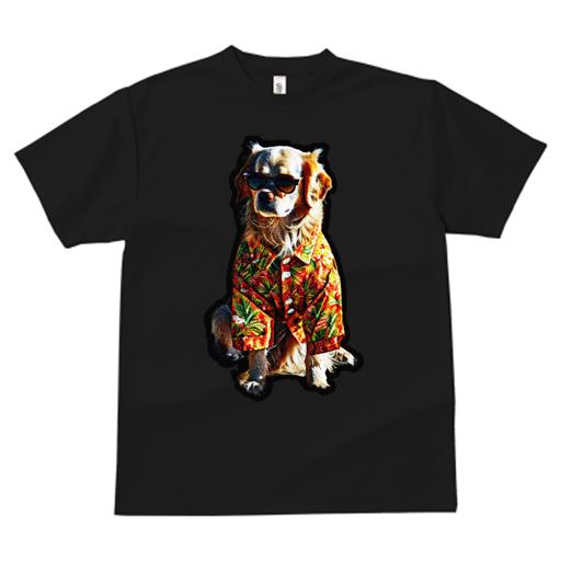 ゴールデンレトリバー Tシャツ レディース 犬ファン 半袖 春夏 犬柄 プリント カジュアル かわいい 人間用 個性派 ここだけのデザイン 面白 アロハシャツ ゴールデンレトリバー サングラス