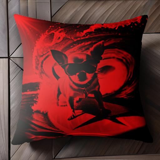 サーフィン チワワ 波 サングラス クッションカバー 45×45cm アニマル柄 おしゃれ 可愛い クッション本..