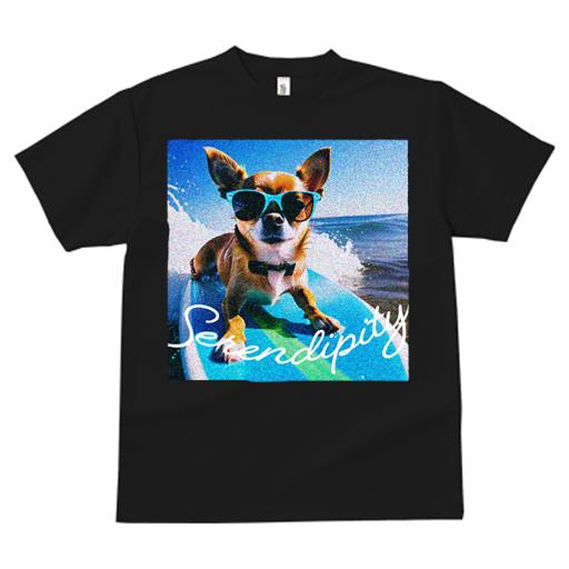 チワワ Tシャツ レディース 犬ファン 半袖 春夏 犬柄 プリント カジュアル かわいい 人間用 個性派 ここだけのデザイン 面白 サングラス チワワ サーフィン 海