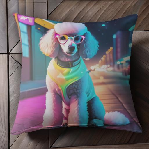 メガネ プードル 夜景 街 クッションカバー 45×45cm アニマル柄 おしゃれ 可愛い クッション本体付き 正方形 犬ファン メガネ プードル 夜景 街 クッションカバー 45×45cm アニマル柄 おしゃれ 可愛い クッション本体付き 正方形 犬ファン