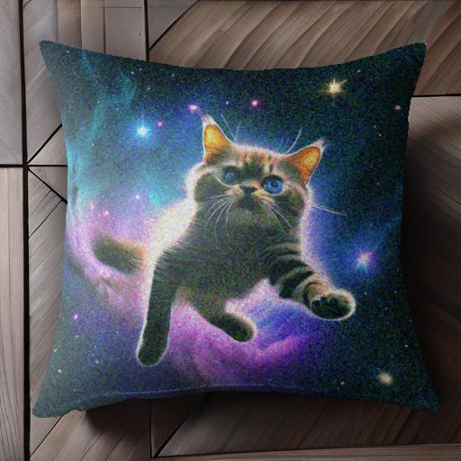 宇宙 星雲 スペース クッションカバー 45×45cm アニマル柄 おしゃれ 可愛い クッション本体付き 正方形 犬ファン