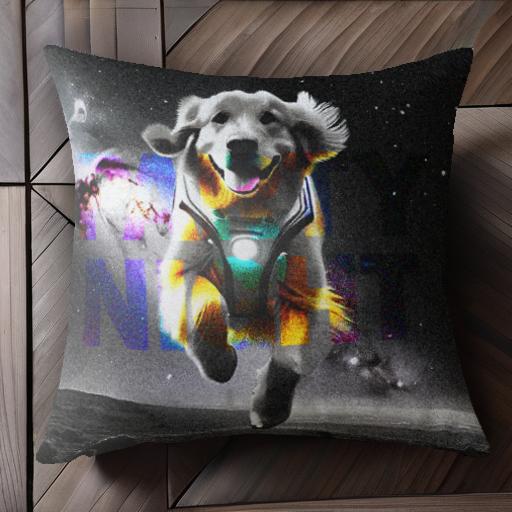 宇宙 ゴールデンレトリバー スペース 銀河 クッションカバー 45×45cm アニマル柄 おしゃれ 可愛い クッション本体付き 正方形 犬ファン