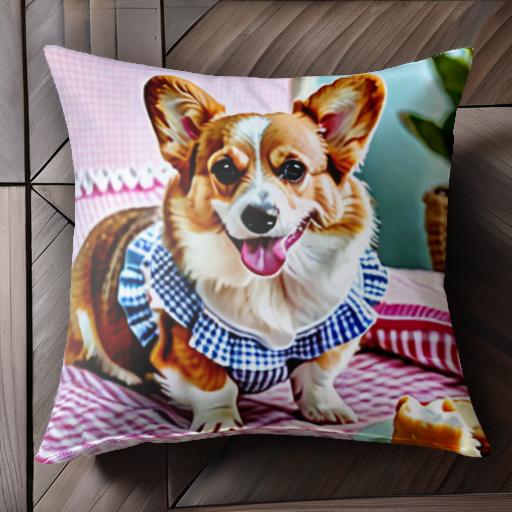 ベッド コーギー ケーキ クッションカバー 45×45cm アニマル柄 おしゃれ 可愛い クッション本体付き 正..