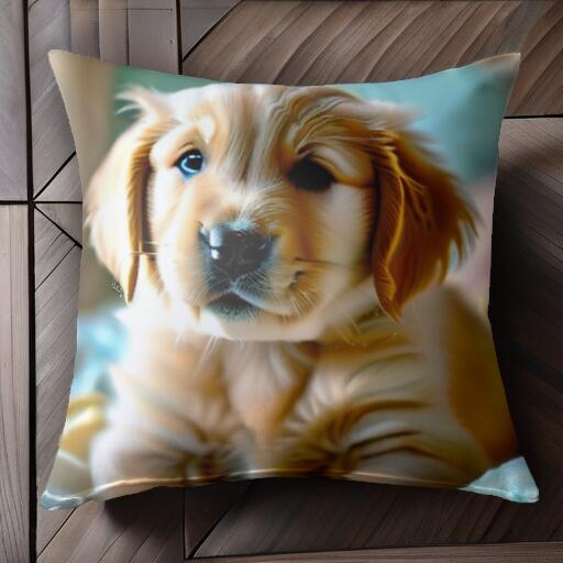 ゴールデンレトリバー クッションカバー 45×45cm アニマル柄 おしゃれ 可愛い クッション本体付き 正方形 犬ファン