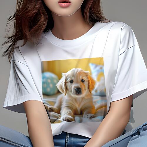 ゴールデンレトリバー Tシャツ レディース 犬ファン 半袖 春夏 犬柄 プリント カジュアル かわいい 人..