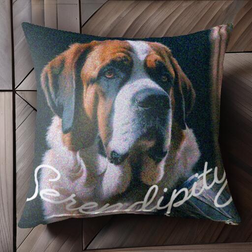 セントバーナード クッションカバー 45×45cm アニマル柄 おしゃれ 可愛い クッション本体付き 正方形 ..