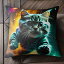 宇宙 スペース 猫 アストロノート 宇宙飛行士 クッションカバー 45×45cm アニマル柄 おしゃれ 可愛い ..