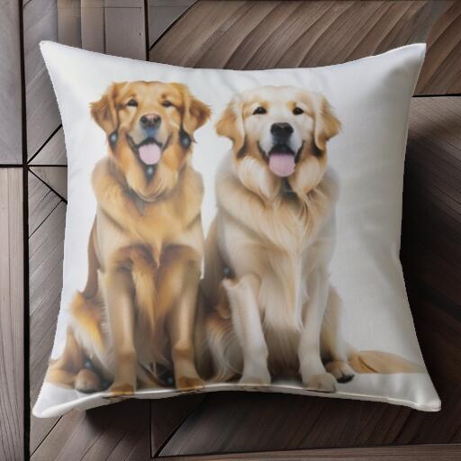 ゴールデンレトリバー クッションカバー 45×45cm アニマル柄 おしゃれ 可愛い クッション本体付き 正方形 犬ファン