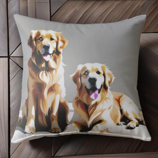 ゴールデンレトリバー クッションカバー 45×45cm アニマル柄 おしゃれ 可愛い クッション本体付き 正方..