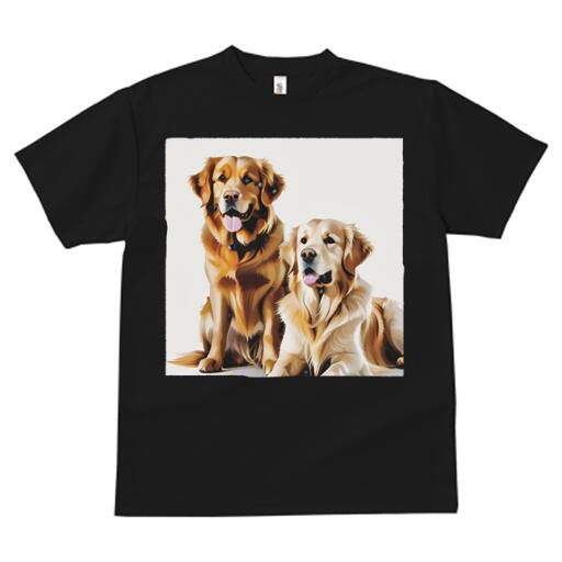 ゴールデンレトリバー Tシャツ メンズ キッズ 犬ファン 半袖 春夏 犬柄 プリント カジュアル かわいい 人間用 個性派 ここだけのデザイン 面白 ゴールデンレトリバー