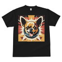 チワワ Tシャツ メンズ キッズ 犬ファン 半袖 春夏 犬柄 プリント カジュアル かわいい 人間用 個性派 ここだけのデザイン 面白 宇宙 チワワ ポップアート
