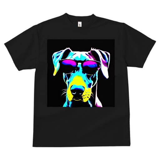 グレートデーン Tシャツ レディース 犬ファン 半袖 春夏 犬柄 プリント カジュアル かわいい 人間用 個性派 ここだけのデザイン 面白 サングラス グレートデーン