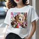 ゴールデンレトリバー Tシャツ レディース 犬ファン 半袖 春夏 犬柄 プリント カジュアル かわいい 人間用 個性派 ここだけのデザイン 面白 イチゴ ゴールデンレトリバー 蝶ネクタイ チェック柄(4)