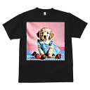 ゴールデンレトリバー Tシャツ メンズ キッズ 犬ファン 半袖 春夏 犬柄 プリント カジュアル かわいい 人間用 個性派 ここだけのデザイン 面白 イチゴ ゴールデンレトリバー ワンピース チェック柄 ピンク