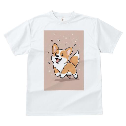 コーギー Tシャツ レディース 犬ファン 半袖 春夏 犬柄 プリント カジュアル かわいい 人間用 個性派 ここだけのデザイン 面白 星 コーギー キラキラ