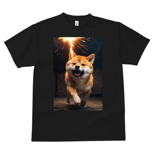 楽天フロントップ楽天市場店柴犬 Tシャツ メンズ キッズ 犬ファン 半袖 春夏 犬柄 プリント カジュアル かわいい 人間用 個性派 ここだけのデザイン 面白 花火 柴犬 スパーク