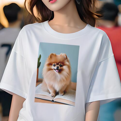 ポメラニアン Tシャツ レディース 犬ファン 半袖 春夏 犬柄 プリント カジュアル かわいい 人間用 個性..