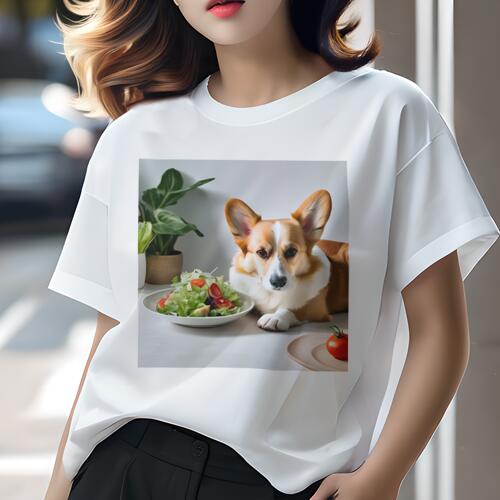 コーギー Tシャツ レディース 犬ファン 半袖 春夏 犬柄 プリント カジュアル かわいい 人間用 個性派 ..