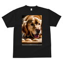 ゴールデンレトリバー Tシャツ メンズ キッズ 犬ファン 半袖 春夏 犬柄 プリント カジュアル かわいい 人間用 個性派 ここだけのデザイン 面白 クッキー ゴールデンレトリバー デザート スイーツ おやつ