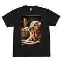 ゴールデンレトリバー Tシャツ メンズ キッズ 犬ファン 半袖 春夏 犬柄 プリント カジュアル かわいい 人間用 個性派 ここだけのデザイン 面白 クッキー ゴールデンレトリバー パン ポット 木製まな板