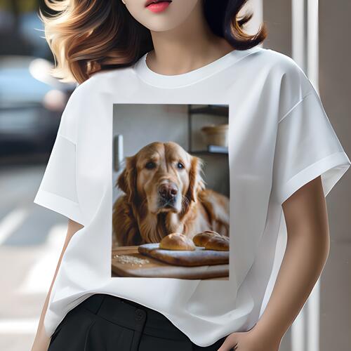 ゴールデンレトリバー Tシャツ レディース 犬ファン 半袖 春夏 犬柄 プリント カジュアル かわいい 人間用 個性派 ここだけのデザイン 面白 パン ゴールデンレトリバー 木の板 小麦粉 ゴールデンレトリバー Tシャツ レディース 犬ファン 半袖 春夏 犬柄 プリント カジュアル かわいい 人間用 個性派 ここだけのデザイン 面白 パン ゴールデンレトリバー 木の板 小麦粉