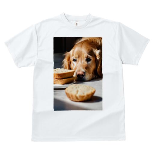 ゴールデンレトリバー Tシャツ メンズ キッズ 犬ファン 半袖 春夏 犬柄 プリント カジュアル かわいい 人間用 個性派 ここだけのデザイン 面白 パン ゴールデンレトリバー