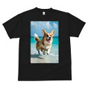 コーギー Tシャツ メンズ キッズ 犬ファン 半袖 春夏 犬柄 プリント カジュアル かわいい 人間用 個性派 ここだけのデザイン 面白 海 コーギー ビーチ 夏 休暇
