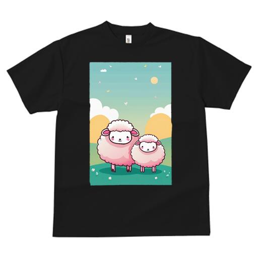 Tシャツ メンズ キッズ 犬ファン 半袖 春夏 犬柄 プリント カジュアル かわいい 人間用 個性派 ここだけのデザイン 面白 空 雲 太陽 牧草地 花