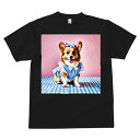 コーギー Tシャツ メンズ キッズ 犬ファン 半袖 春夏 犬柄 プリント カジュアル かわいい 人間用 個性派 ここだけのデザイン 面白 ワンピース コーギー ギンガムチェック リボン