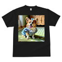 コーギー Tシャツ メンズ キッズ 犬ファン 半袖 春夏 犬柄 プリント カジュアル かわいい 人間用 個性派 ここだけのデザイン 面白 ワンピース コーギー ギンガムチェック リボン