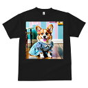 コーギー Tシャツ メンズ キッズ 犬ファン 半袖 春夏 犬柄 プリント カジュアル かわいい 人間用 個性派 ここだけのデザイン 面白 ワンピース コーギー チェック柄