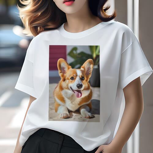 コーギー Tシャツ レディース 犬ファン 半袖 春夏 犬柄 プリント カジュアル かわいい 人間用 個性派 ..