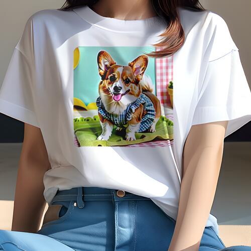 コーギー Tシャツ レディース 犬ファン 半袖 春夏 犬柄 プリント カジュアル かわいい 人間用 個性派 ..