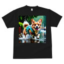 コーギー Tシャツ メンズ キッズ 犬ファン 半袖 春夏 犬柄 プリント カジュアル かわいい 人間用 個性派 ここだけのデザイン 面白 雨 コーギー レインコ...