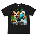 コーギー Tシャツ メンズ キッズ 犬ファン 半袖 春夏 犬柄 プリント カジュアル かわいい 人間用 個性派 ここだけのデザイン 面白 雨 コーギー レインコ...