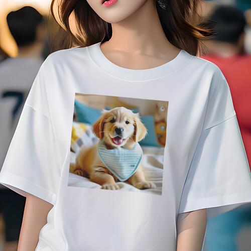 ゴールデンレトリバー Tシャツ レディース 犬ファン 半袖 春夏 犬柄 プリント カジュアル かわいい 人..